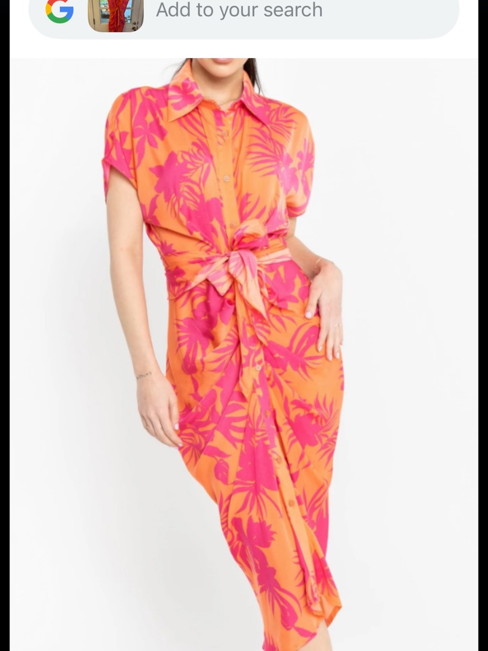 DO+BE Pink & Orange Tropical Print Dress